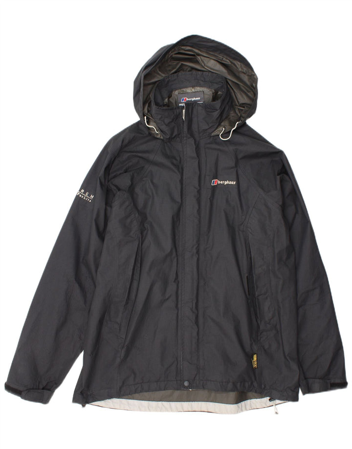 Berghaus Womens Hooded Rain Jacket UK 14 Large Grey Nylon