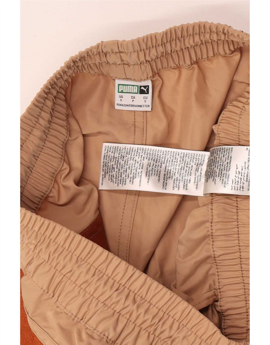 Puma Womens Sport Shorts UK 8 Small Beige Colourblock Polyester