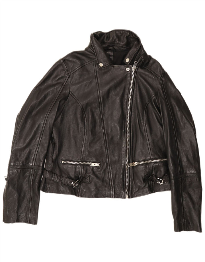 Gipsy Womens Leather Biker Jacket UK 20 2XL Black