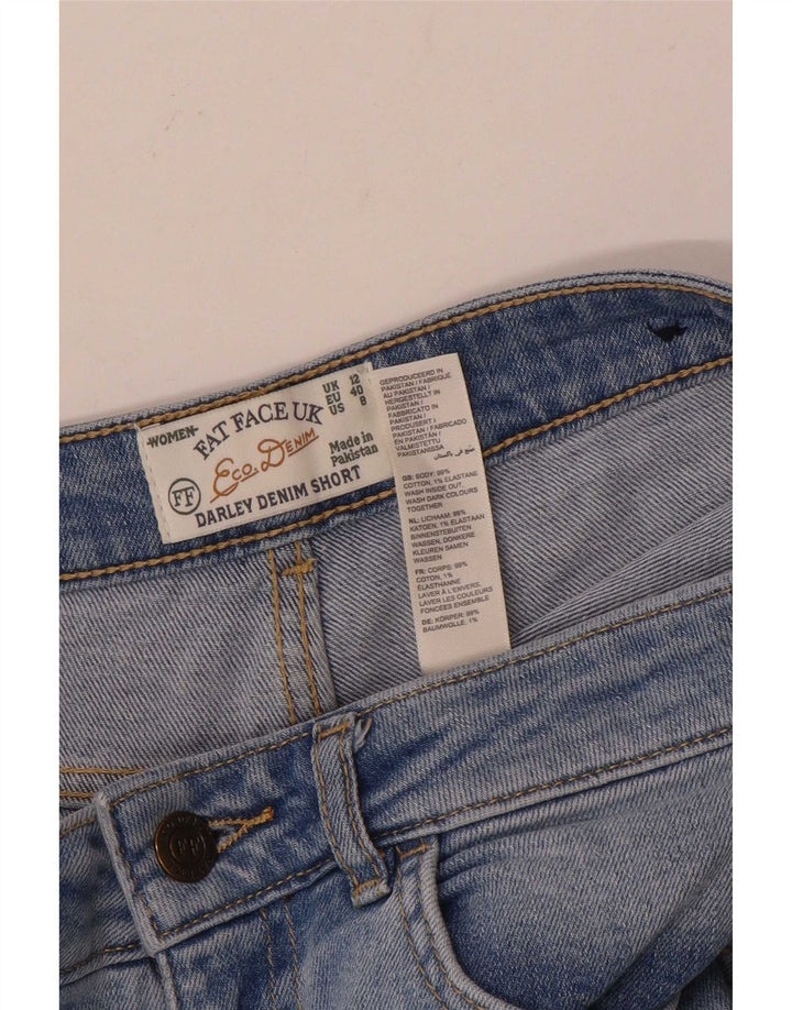 Fat Face Womens Distressed Denim Shorts UK 12 Medium W30 Blue Cotton