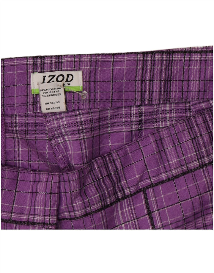 Izod Bermuda Shorts til kvinder US 16 2XL W34 lilla ternet polyester