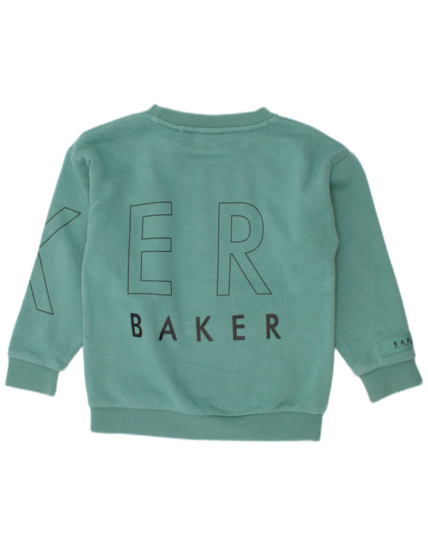 Ted Baker Boys Graphic Sweatshirt Jumper 4-5 Years Green Cotton