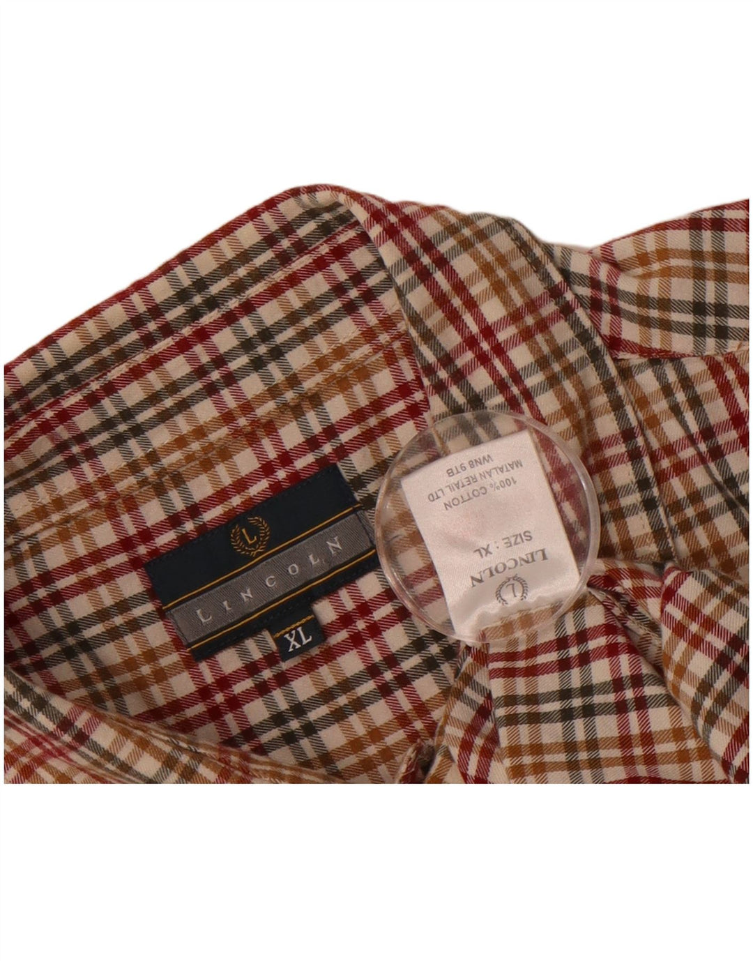 LINCOLN Mens Flannel Shirt XL Multicoloured Check Cotton