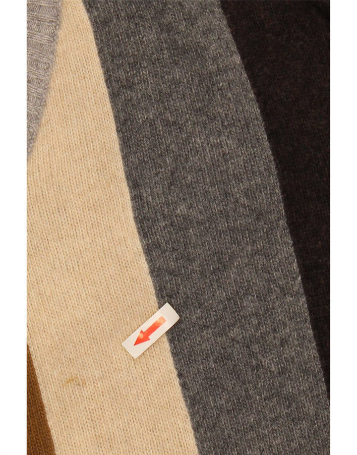 Maglione da uomo con scollo a V Benetton a righe grandi multicolori