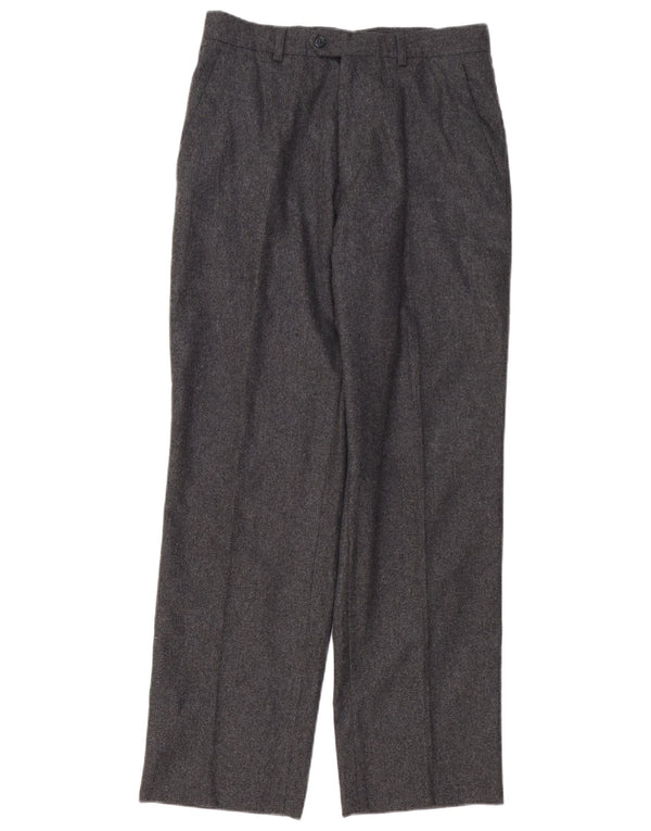 Pantaloni chino dritti da uomo vintage IT 46 piccoli W30 L30 lana grigia