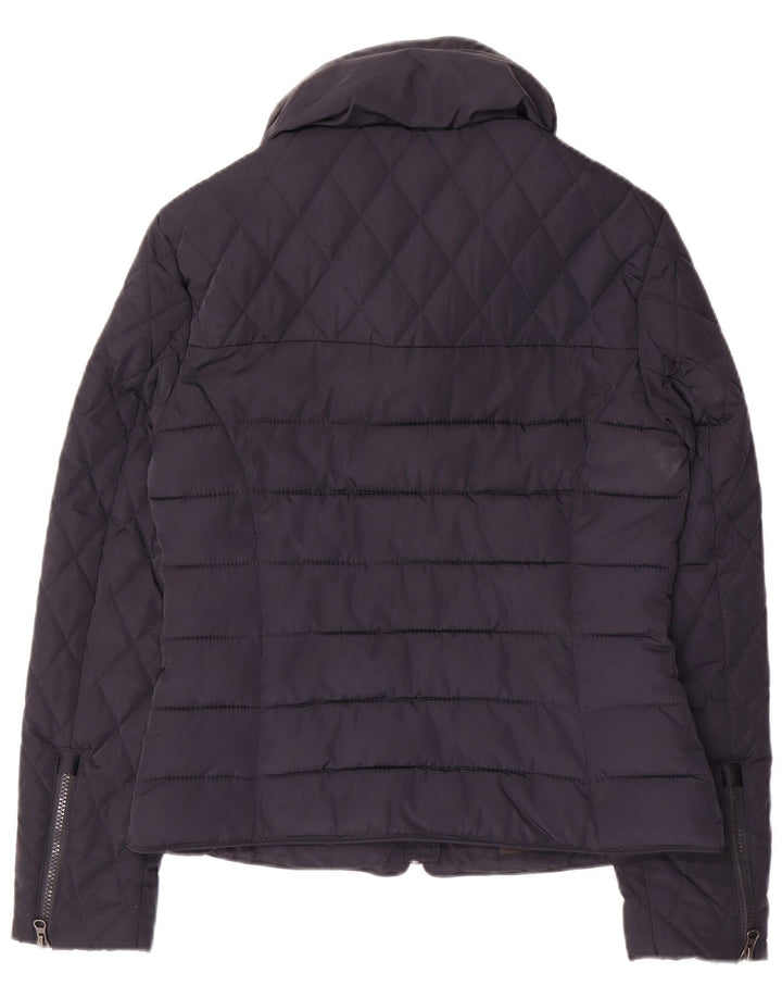 Superdry Womens Padded Jacket UK 14 Medium Navy Blue Polyester