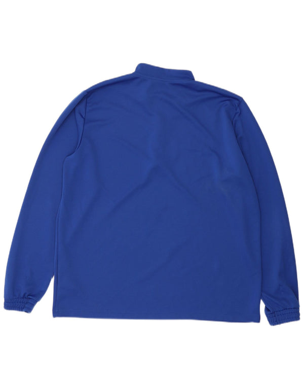 Adidas Mens Zip Neck Regular Fit Top Long Sleeve 2XL Blue Polyester Sports