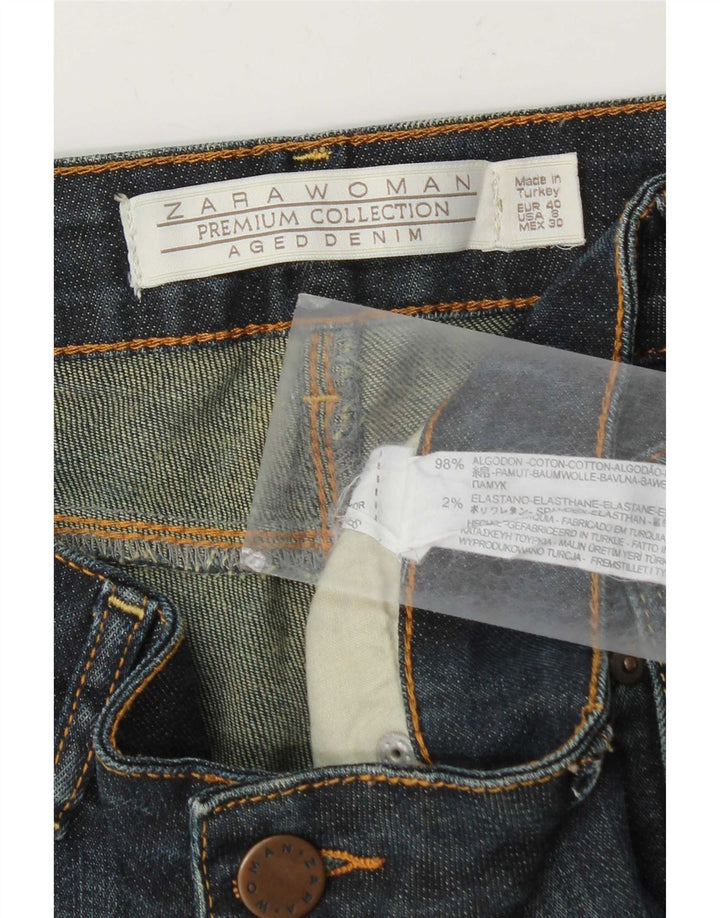 Zara Womens Distressed Slim Jeans EU 40 Medium W30 L31 Navy Blue Cotton