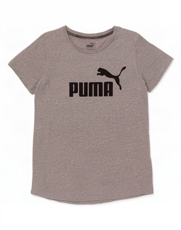 Женская футболка с рисунком Puma Top UK 14, большой серый хлопок с крапинками