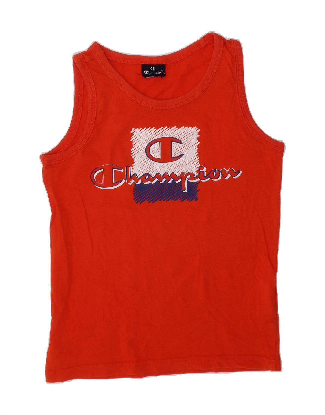 CHAMPION Boys Graphic Vest Top 9-10 Years Red Cotton Vintage Champion and Second-Hand Champion from Messina Hembry 