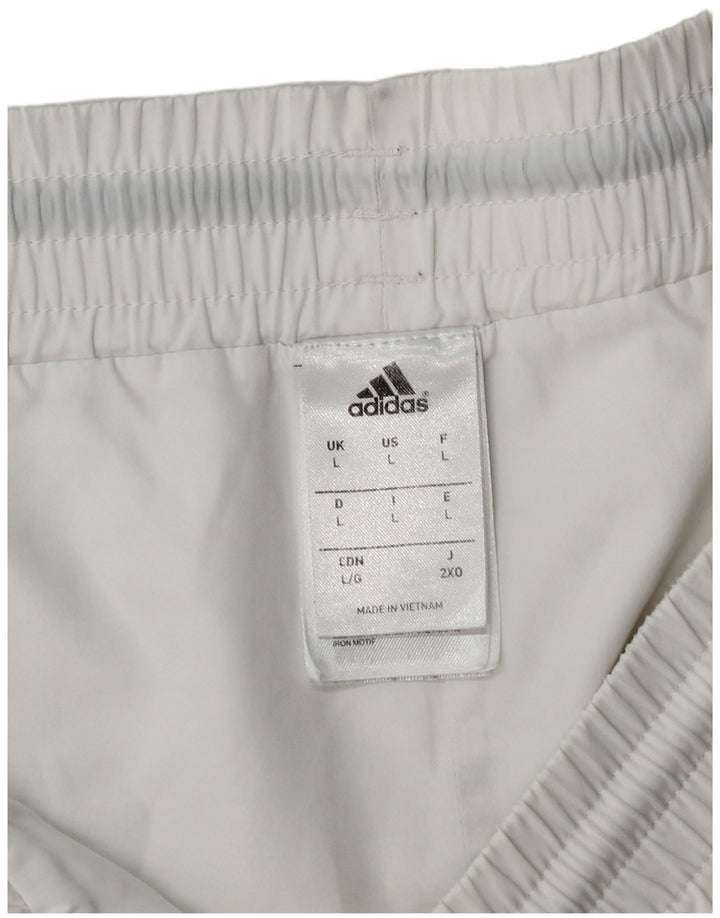 Pantaloncini sportivi da uomo Adidas grandi bianchi in poliestere