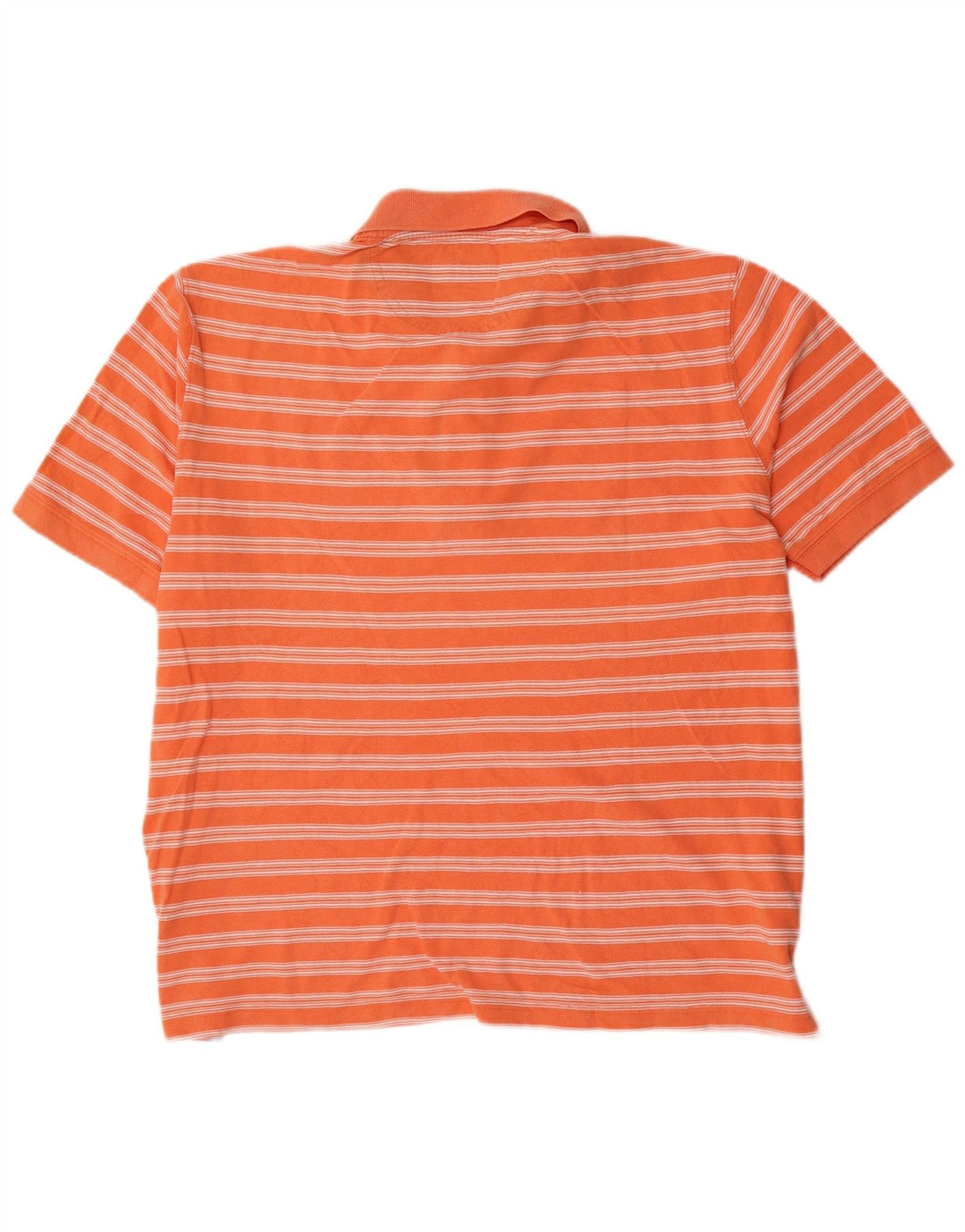 Massimo Dutti Mens Polo Shirt 2XL Orange Striped