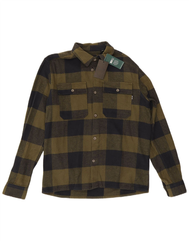 Only & Sons Mens Overshirt Flannel Shirt Medium Khaki Check Cotton