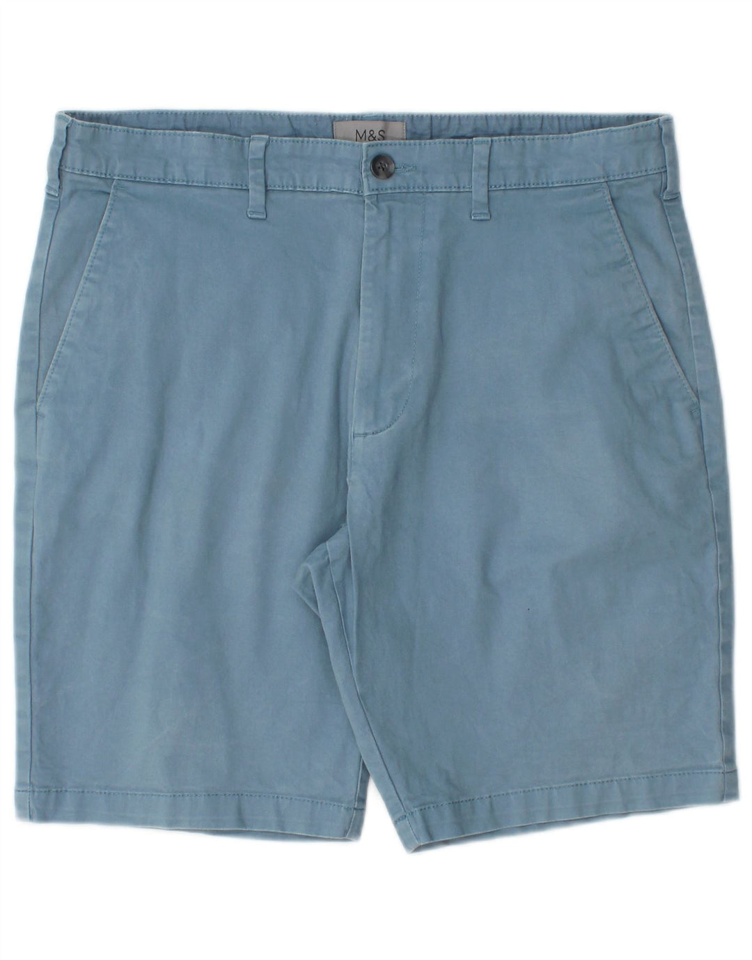 Marks & Spencer Herren Chinoshorts W32 mittelblaue Baumwolle