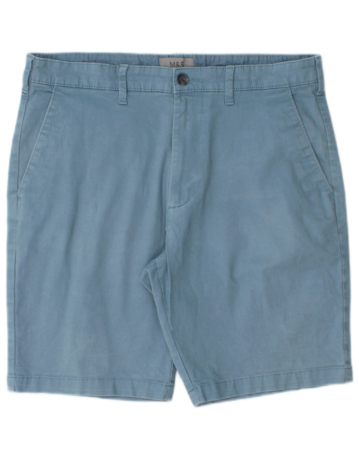 Marks & Spencer Herren Chinoshorts W32 mittelblaue Baumwolle