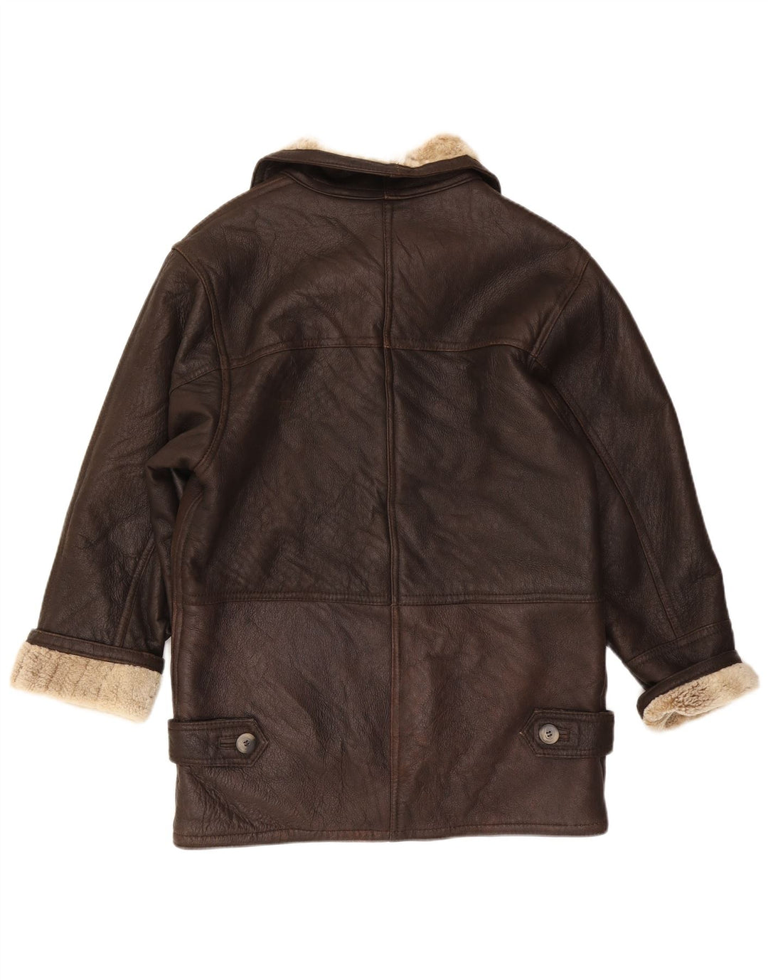 Vintage Dame Shearling Coat EU 38 Mellembrun fåreskind