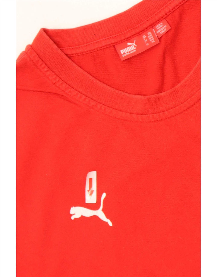 Puma Mens Graphic T-Shirt Top 2XL Red Cotton