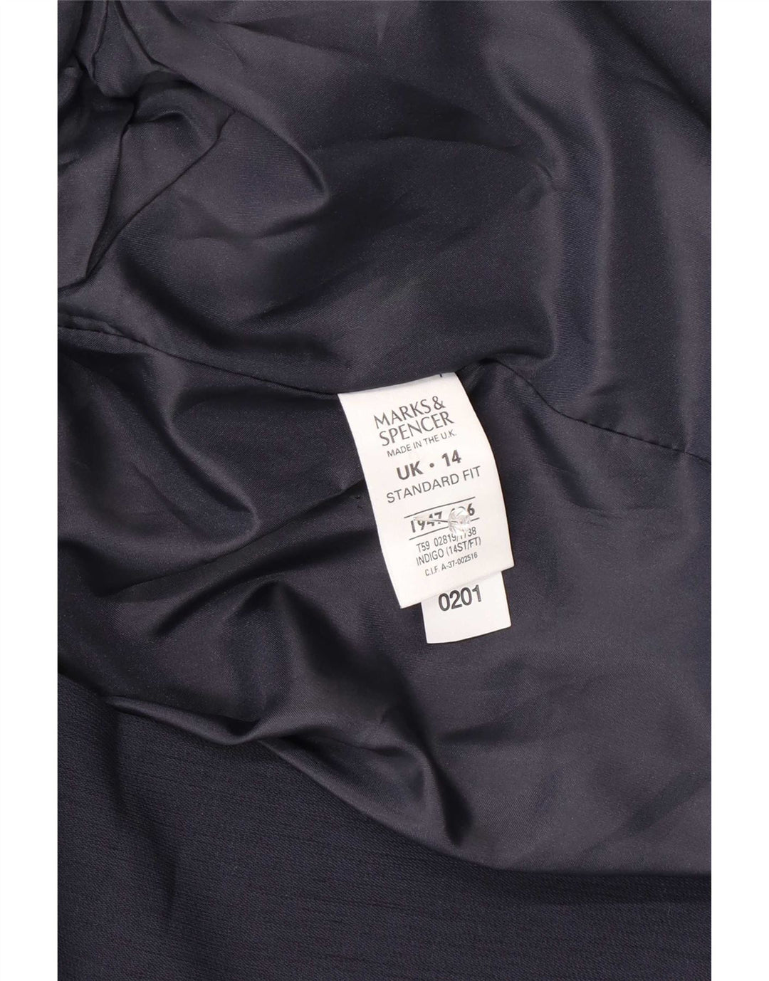 Marks & Spencer Dame Blazer Jacket UK 14 Large Navy Blue Polyester