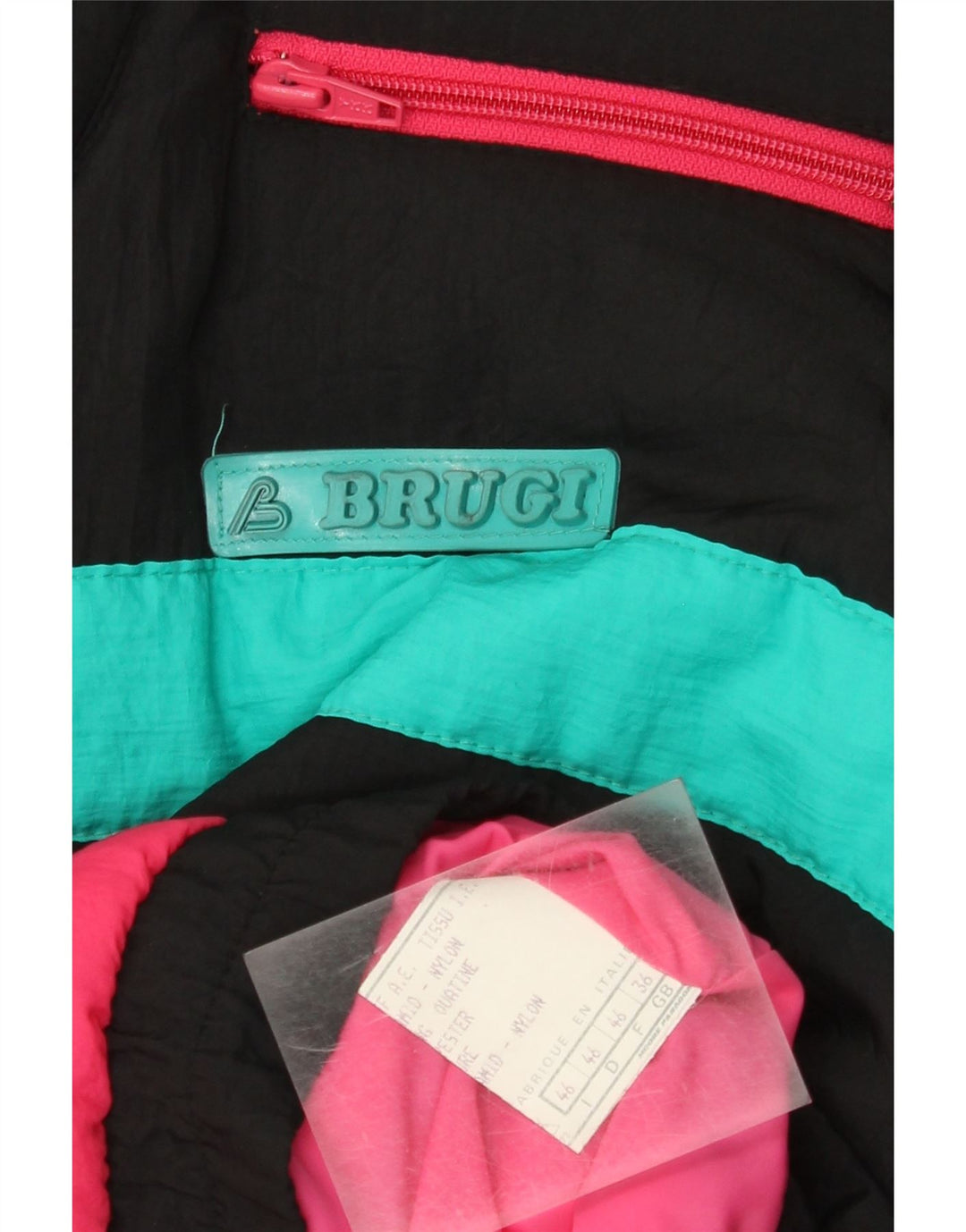 Brugi Mens Padded Jacket UK 36 Small Multicoloured Colourblock Nylon