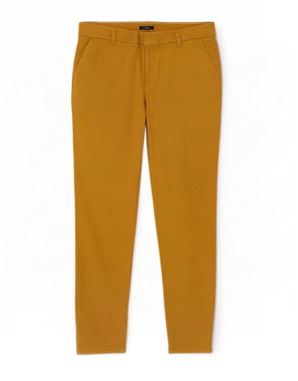 Pantaloni chino elasticizzati da donna Tommy Hilfiger US 12 Large W34 L31 Giallo