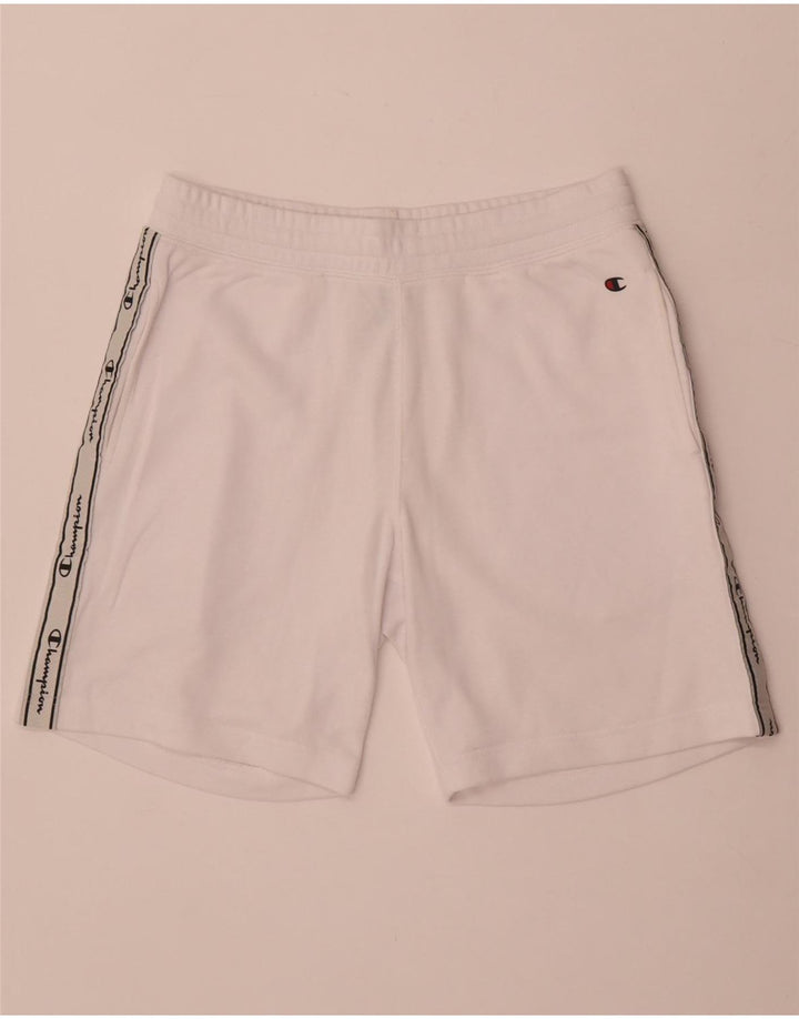 Pantaloncini sportivi grafici da uomo Champion in cotone bianco medio