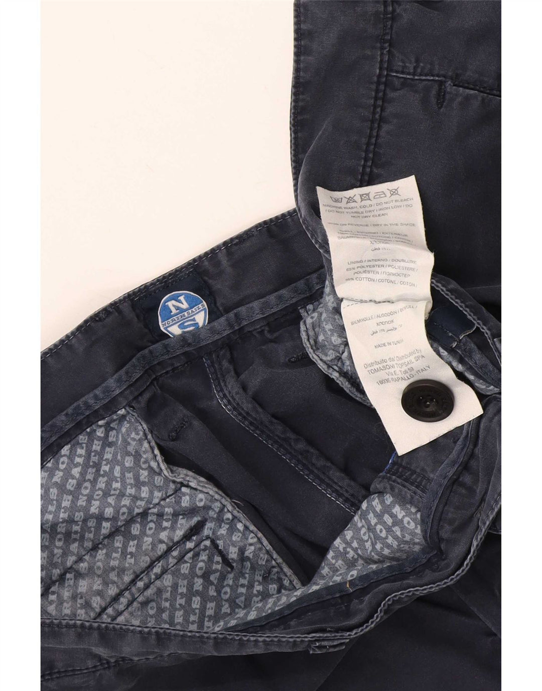 North Sails Mens Cargo Trousers W36 Large Navy Blue Cotton
