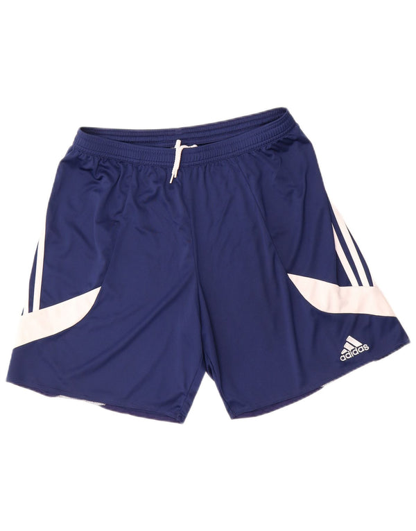 Pantaloncini sportivi Adidas Climalite da uomo di grandi dimensioni in poliestere color block blu navy