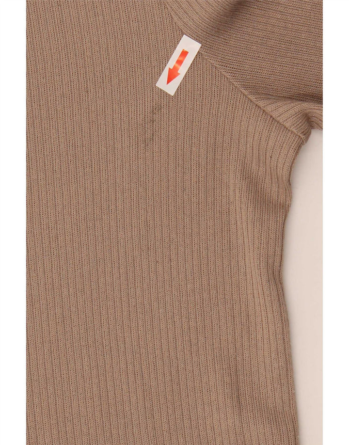 Top manica lunga da donna Marks & Spencer UK 14 Poliestere beige medio