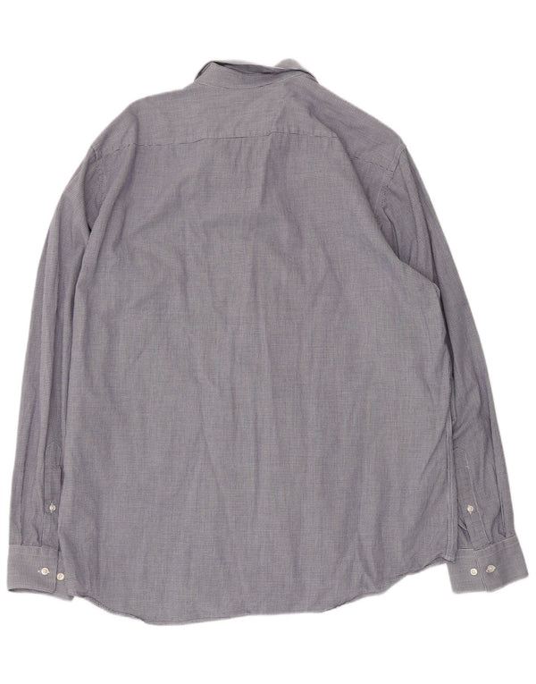 Hugo Boss Herren-Hemd mit normaler Passform, Größe 44 17 1/2 XL, blauer Hahnentrittmuster