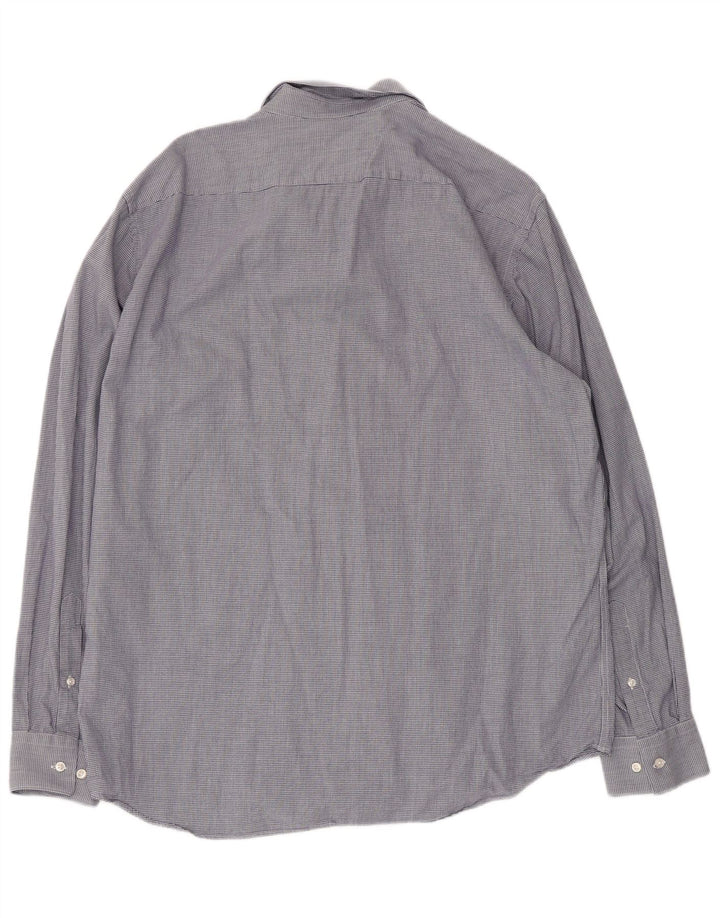 Hugo Boss Mens Regular Fit Shirt Size 44 17 1/2 XL Blue Houndstooth
