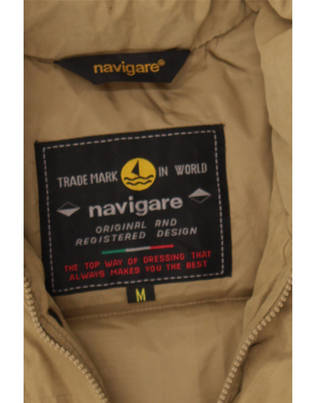 NAVIGARE Mens Padded Gilet UK 38 Medium Beige Polyester Vintage Navigare and Second-Hand Navigare from Messina Hembry 