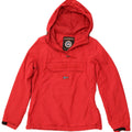 NAPAPIJRI Damen-Anorakjacke mit grafischer Kapuze, UK 14, Mittelrot, Polyester