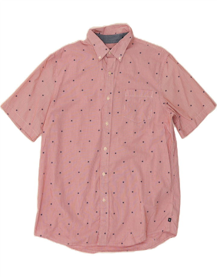 CHAPS Mens Short Sleeve Shirt Large Pink Striped Cotton Vintage Chaps and Second-Hand Chaps from Messina Hembry 