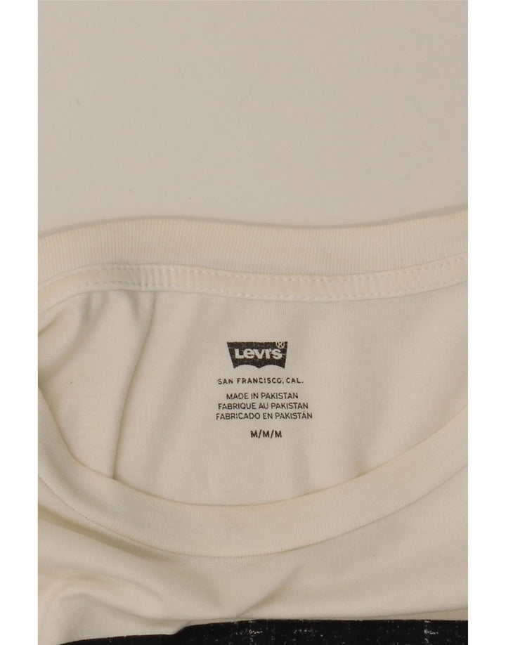 LEVI'S Mens Graphic T-Shirt Top Medium White Cotton Vintage Levi's and Second-Hand Levi's from Messina Hembry 