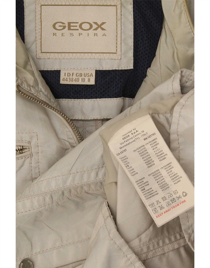 Geox Damen Bomberjacke UK 10 Small Grau Polyester