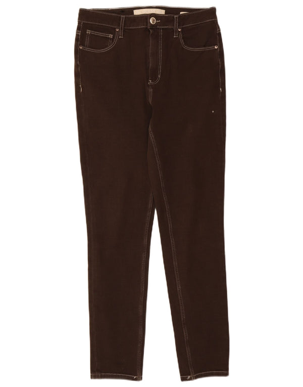 Guess Damen-Jeans mit hoher Taille, Röhrenjeans, W30, L29, braune Baumwolle