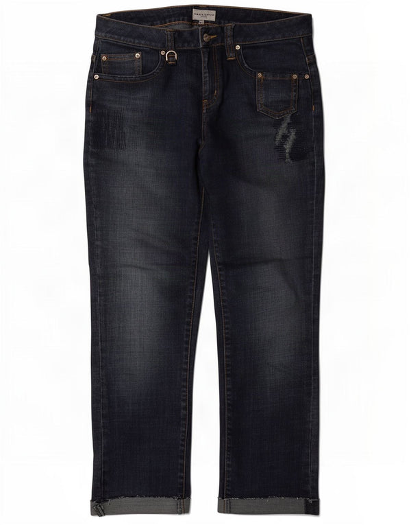 Karen Millen Jean droit pour femme UK 12 Medium W32 L28 Bleu Coton
