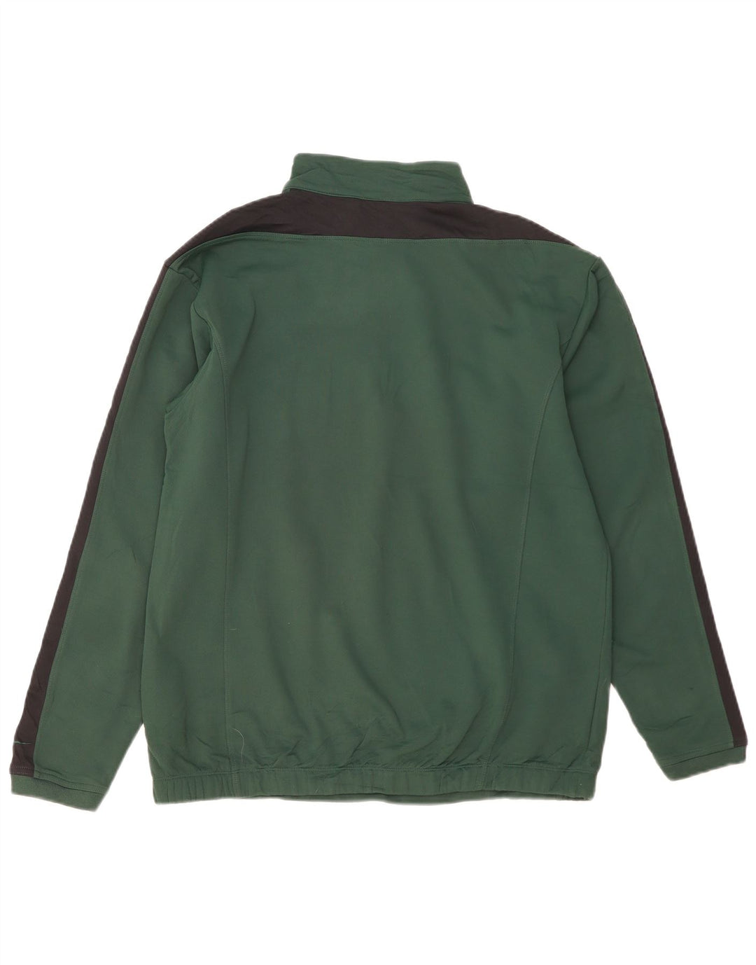 NIKE Mens Zip Neck Sweatshirt Jumper Large Green Colourblock Polyester