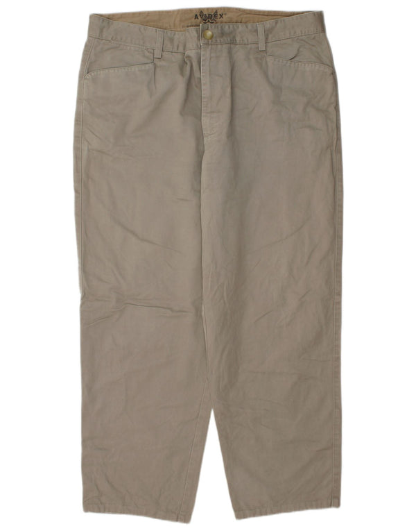Pantaloni casual larghi da uomo Avirex W40 L29 in cotone beige