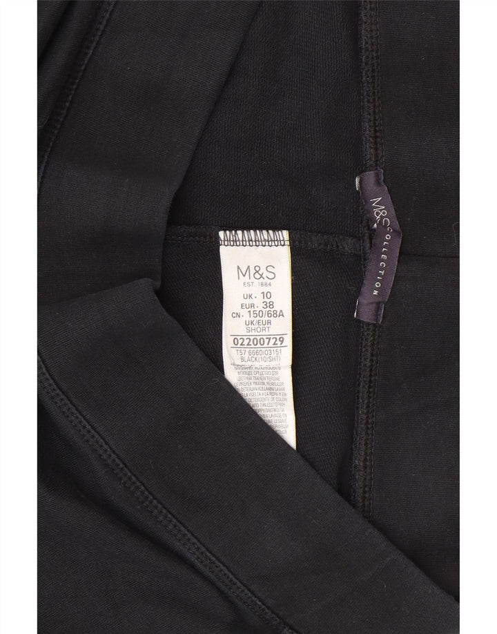 Marks & Spencer Womens Tracksuit Trousers UK 10 Small  Black Cotton