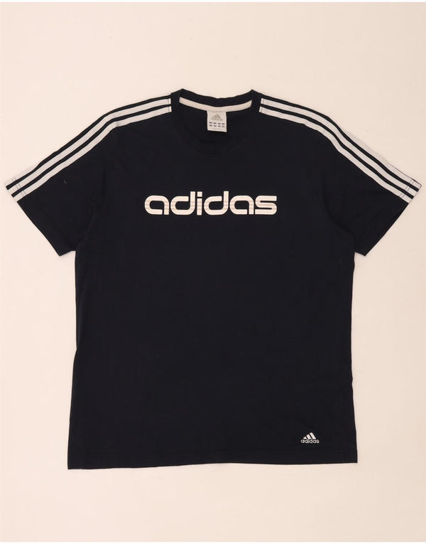 Adidas Mens Graphic T-Shirt Top Large Navy Blue