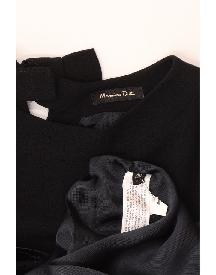 Massimo Dutti Womens Shift Dress EU 40 Medium Black Viscose