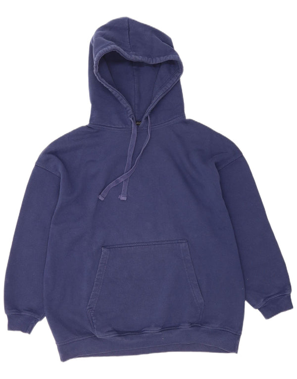 Zara Pull à capuche surdimensionné pour femme UK 10 Petit coton bleu marine