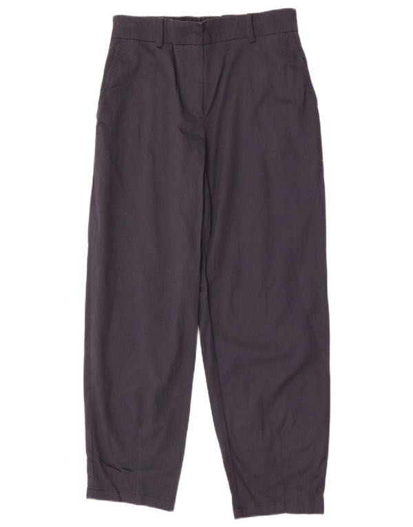 Zara Damen Tapered Chino-Hose, Größe S, W26, L26, Marineblau, Baumwolle