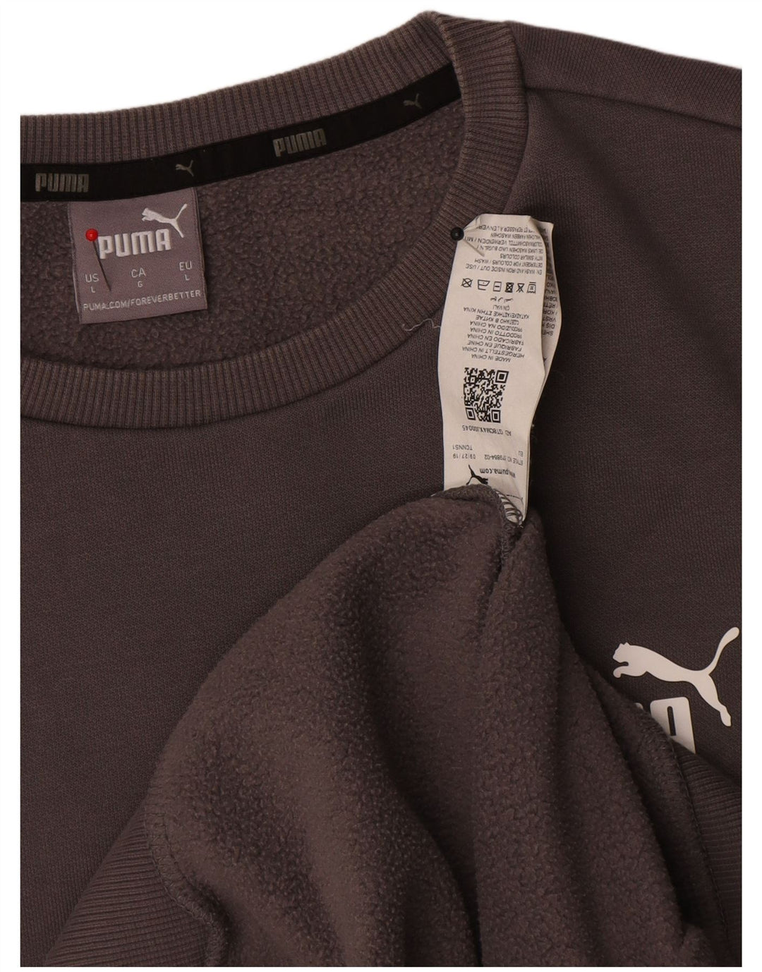 Мужской свитер Puma, большой серый хлопковый джемпер