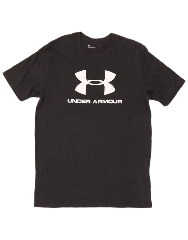 T-shirt grafica da uomo Under Armour Top in cotone nero medio
