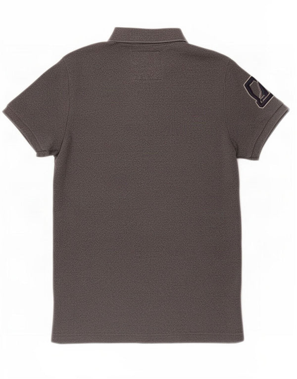 Superdry Mens Graphic Classic Fit Polo Shirt Medium Grey Cotton
