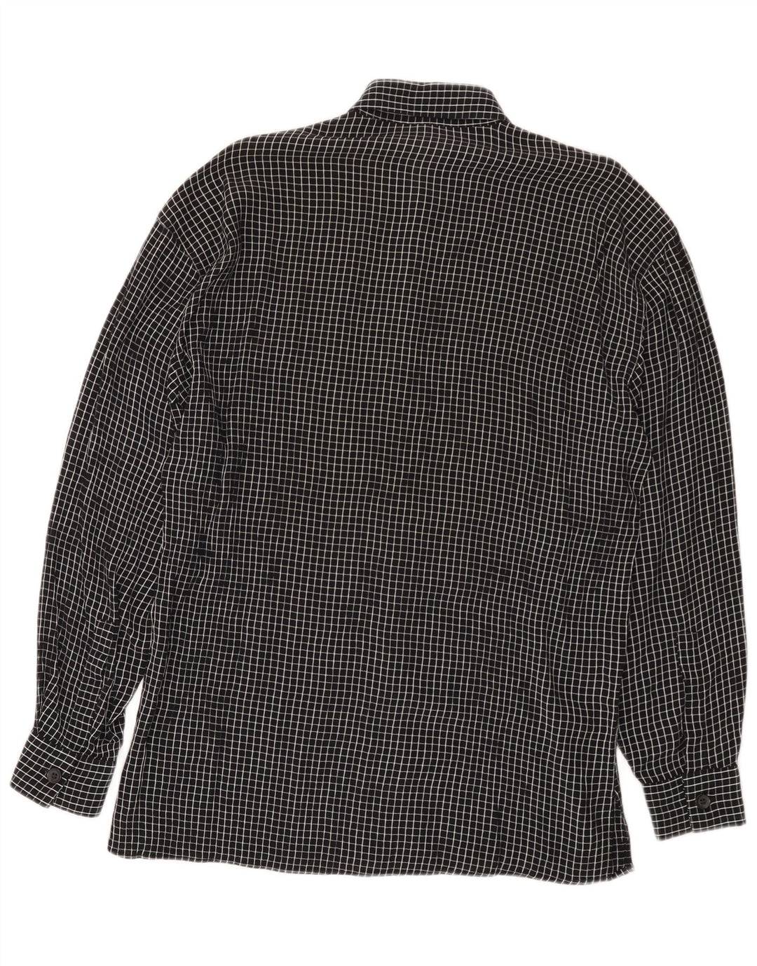 Camisa vintage para hombre a cuadros negros medianos