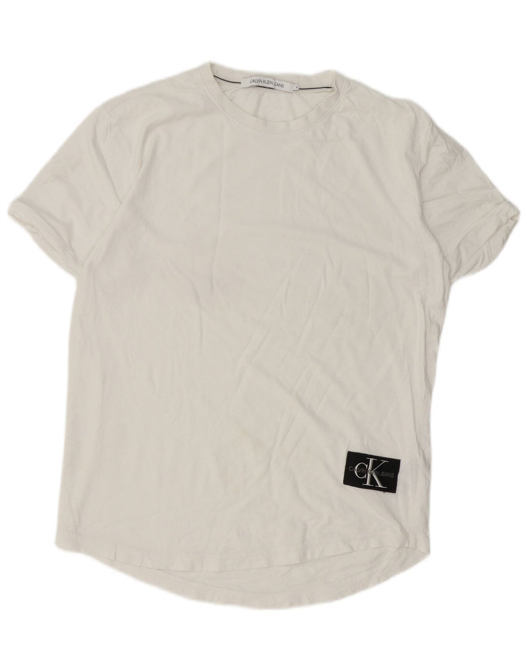 Calvin Klein Jeans Mens T-Shirt Top Medium White Cotton
