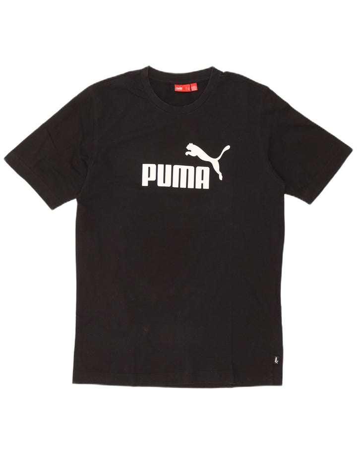 PUMA Mens Graphic T-Shirt Top Medium Black Cotton